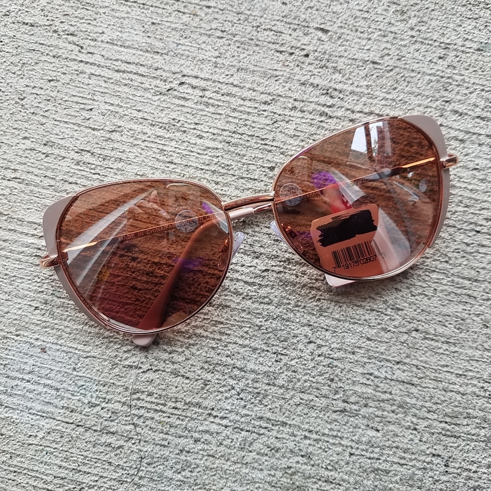 Oversized Mauve/Rosegold Sunglasses NWT - Picture 1 of 2